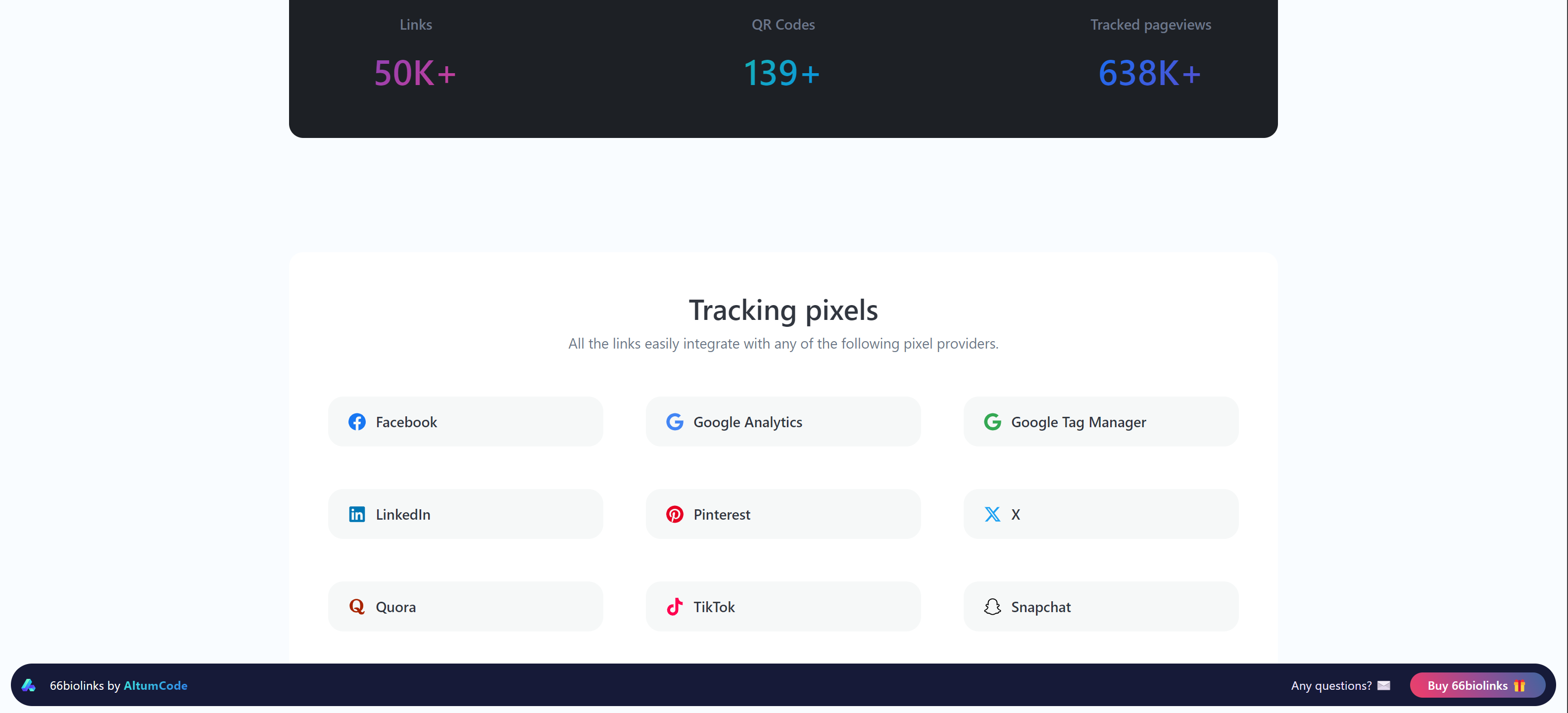 66biolinks - Bio Links, URL Shortener, QR Codes & Web Tools (SAAS)